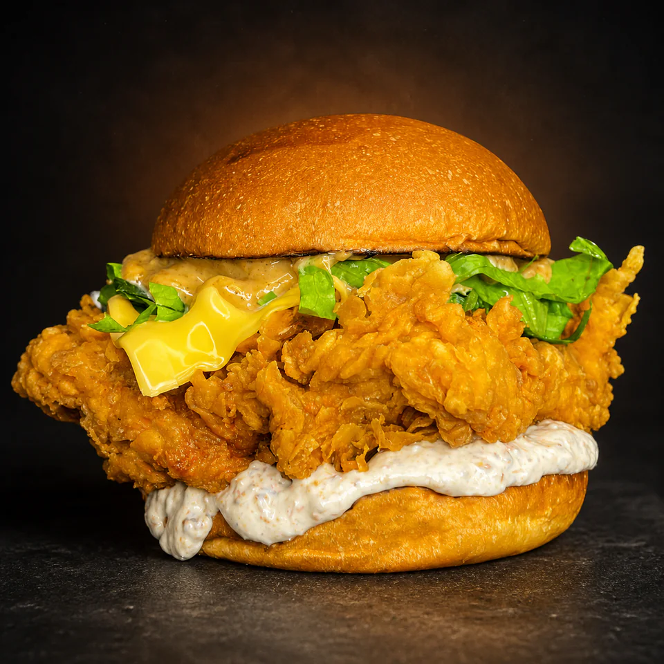 CRISPY CHICKEN TACO BURGER