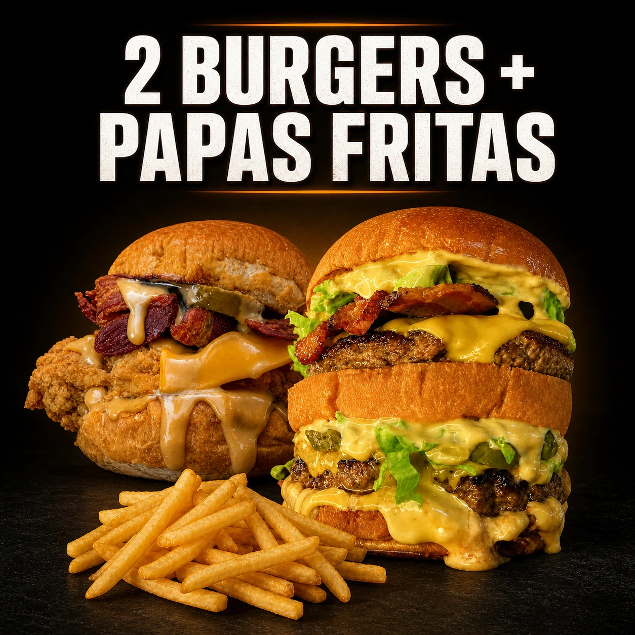 2 BURGERS + PAPAS FRITAS de The Burger Lord