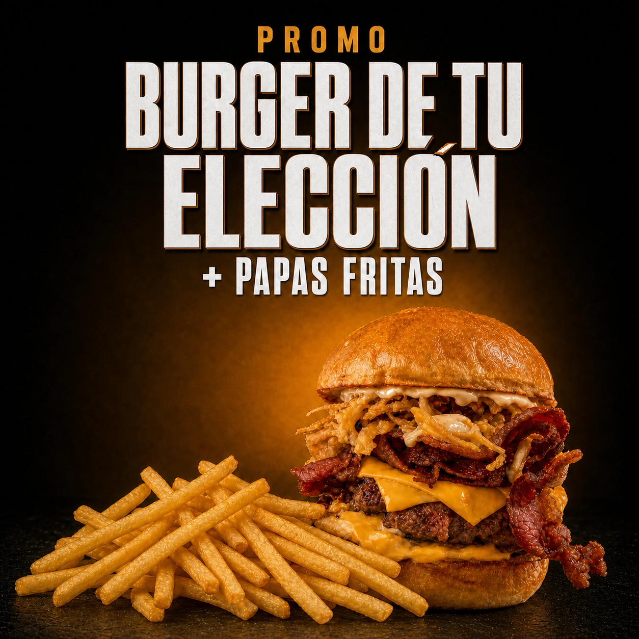 BURGER DE TU ELECCIÓN + PAPAS FRITAS de The Burger Lord